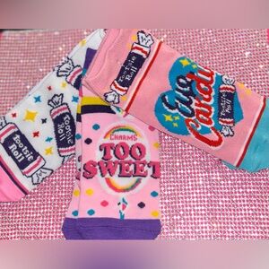 Eye candy charms Lollipop ring tootsie roll too sweet ankle socks Lolita doll